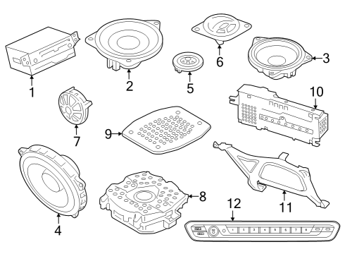 2020 BMW 840i Gran Coupe Sound System OPERATING UNIT AUDIO:651010 Diagram for 61315A47C38