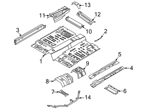 Floor & Rails PAN ASY - FLOOR Diagram for NZ6Z6011135F