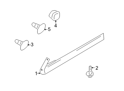 2000 Nissan Sentra Exterior Trim - Pillars, Rocker & Floor Clip Diagram for 015530081U