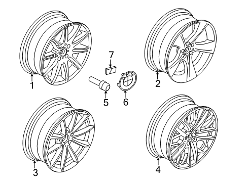 2013 BMW X1 Wheels Disc Wheel, Light Alloy, Bright-Turned Diagram for 36116789149