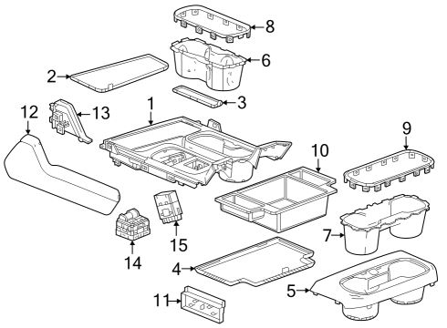Center Console Armrest Stop Diagram for 84508088