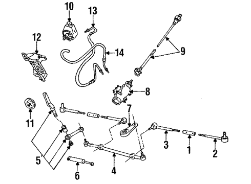 1994 Cadillac Fleetwood P/S Pump & Hoses, Steering Gear & Linkage Coupling & Intermediate Steering Shaft Kit Diagram for 26027463