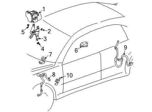2006 Lexus LS430 ABS Components Vapor Canister Bolt Diagram for 90119A0109