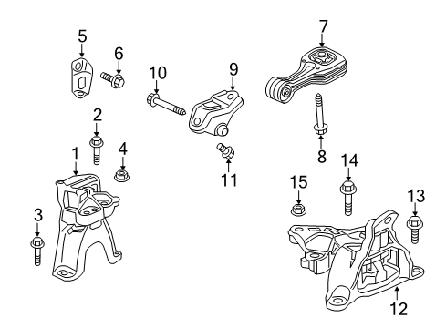 2019 Honda Civic Engine & Trans Mounting Torque Rod LWR Diagram for 50890TBAA82
