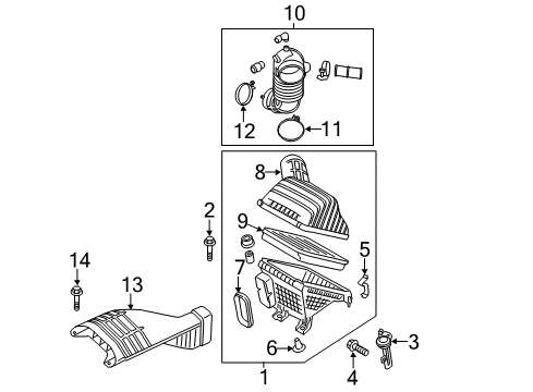 2013 Hyundai Sonata Filters Duct Assembly-Air Diagram for 282103Q500
