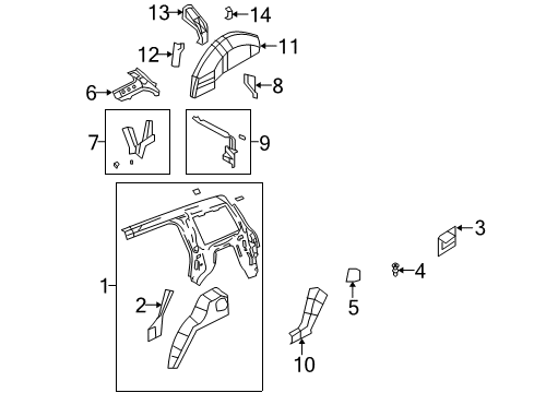 2012 Jeep Patriot Inner Structure - Quarter Panel WEATHERSTRIP-Rear WHEELHOUSE Diagram for 4673930AB