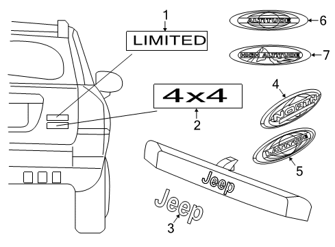 2015 Jeep Patriot Exterior Trim - Lift Gate NAMEPLATE-LIFTGATE Diagram for 5113554AA