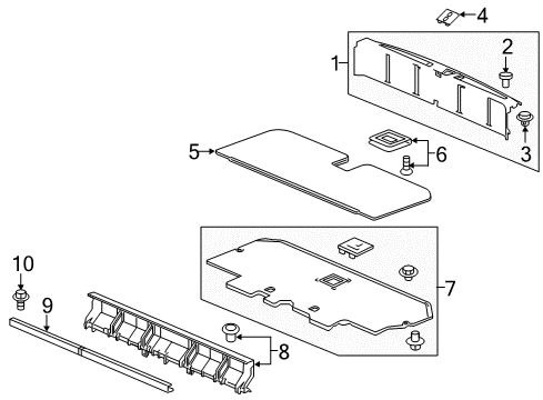 2020 Honda Pilot Interior Trim - Rear Body Lining Assy., RR. Cargo *NH900L* (DEEP BLACK) Diagram for 83303TG7A00ZA