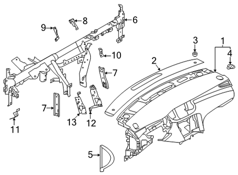 Cluster & Switches, Instrument Panel Grille-Side Defroster, RH Diagram for 687405NA0A
