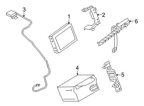 2010 Nissan GT-R Navigation System Bracket-Audio Diagram for 28038JF00A