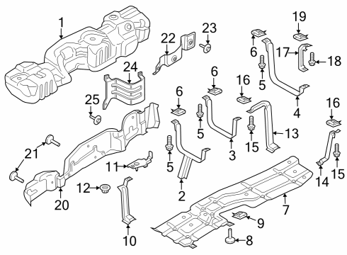 Fuel System Components Skid Plate Stud Diagram for W717313S442