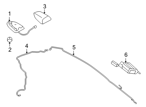 2011 Nissan GT-R Antenna & Radio Feeder-Antenna Diagram for 28243JW90A