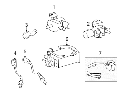 2020 Lexus LX570 Emission Components Charcoal Vapor Canister Diagram for 7774060520