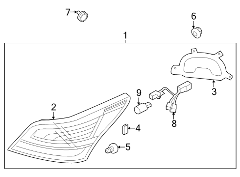 2011 Hyundai Equus Tail Lamps Pad-Rear Combination Lamp Sealing Diagram for 924533N000