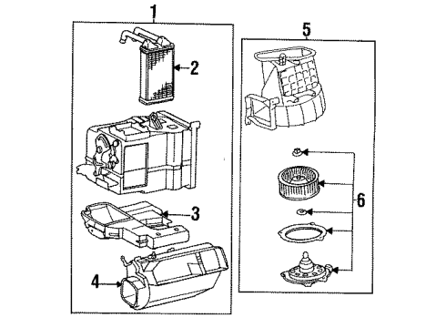 1994 Toyota Tercel Blower Motor & Fan Heater Assembly Diagram for 8715016450
