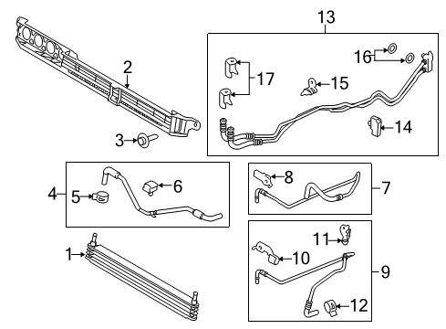 2018 Ford F-150 Trans Oil Cooler Cooler Pipe Clip Diagram for FL3Z7N291A