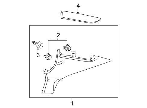 2010 Honda Civic Interior Trim - Quarter Panels Garnish Assy., R. RR. Pillar *NH686L* (QP LIGHT WARM GRAY) Diagram for 84130SNEA11ZD