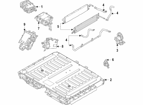 2022 Lincoln Corsair Hybrid Components, Battery, Cooling System HOSE Diagram for LX6Z8286D