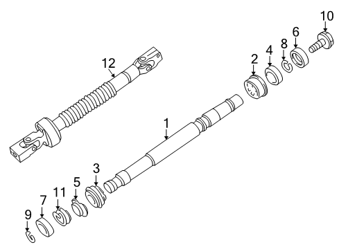 1996 BMW Z3 Shaft & Internal Components Steering Shaft Diagram for 32311092644