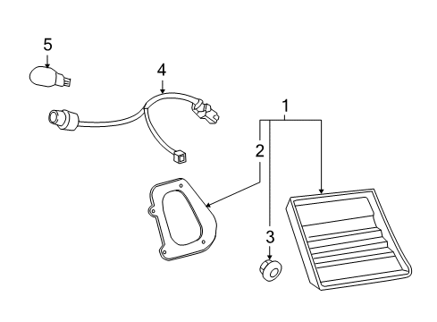 2007 Lexus LS460 Bulbs Lens & Body Diagram for 8159150150