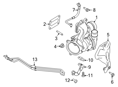 2020 Ford Fusion Turbocharger Heat Shield Bolt Diagram for W717392S300