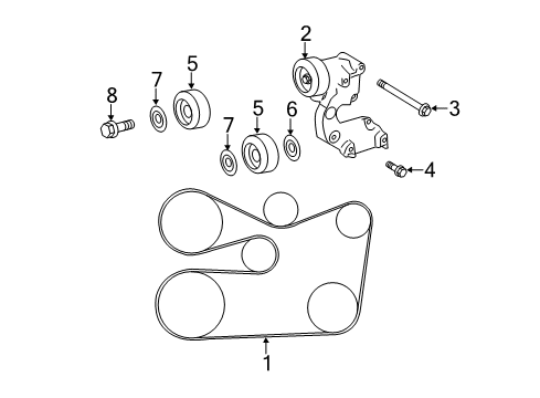 2012 Toyota Sienna Belts & Pulleys Fan & Alternator V Belt Diagram for 90916A2019