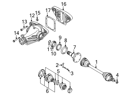 2000 BMW 528i Axle & Differential - Rear Drivetrain Differential Diagram for 33101428467