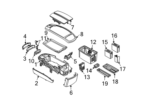 2007 BMW Alpina B7 Console - Armrest Wood Panel, Centre Armrest, Front Diagram for 51167152116