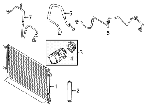 2020 Ford Mustang Air Conditioner AC Line Diagram for KR3Z19972B