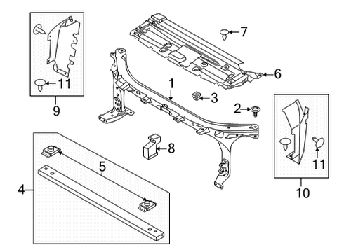 2021 Ford F-150 Radiator Support FRONT END ASY Diagram for ML3Z16138A