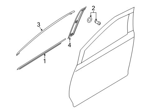2021 Kia Sedona Exterior Trim - Front Door WEATHERSTRIP Assembly-Front Door Belt Diagram for 82220A9000