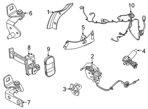 2021 Ford Mustang Mach-E Rear Door HANDLE ASY - DOOR - OUTER Diagram for LJ8Z5822405AC