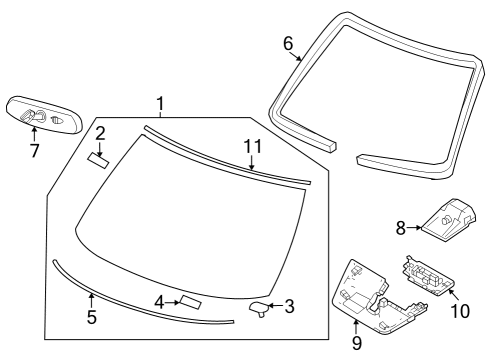 Glass, Reveal Moldings Camera Assembly-Lane Keep Diagram for 284G39FV1B
