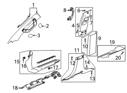 1987 Chevrolet V20 Interior Trim - Pillars Rear Sill Plate Diagram for 84270284