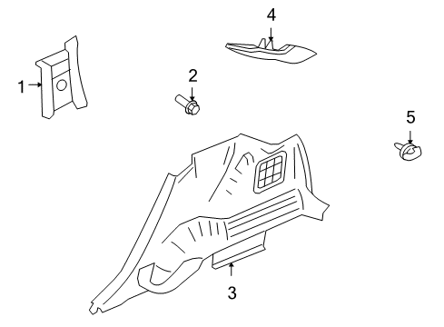 2009 Lincoln MKX Interior Trim - Quarter Panels Quarter Trim Panel Diagram for 9T4Z7831012AC