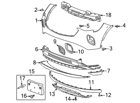 Bumper & Components - Front DEFLECTOR-FRT BPR FASCIA AIR Diagram for 85133590
