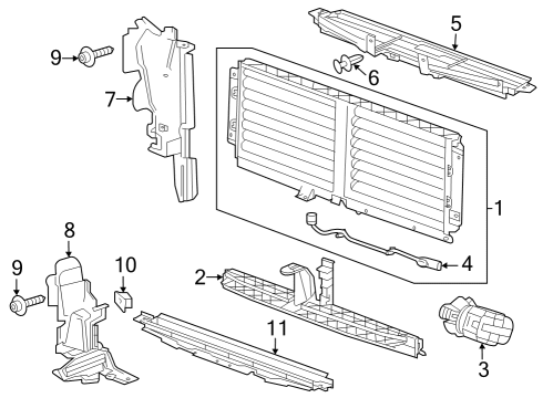 2022 Cadillac XT4 Automatic Temperature Controls Lower Deflector Diagram for 23507084