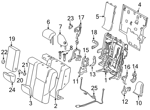 2017 Toyota RAV4 Rear Seat Components Cover, Center Armrest Hinge Diagram for 7286848020C0