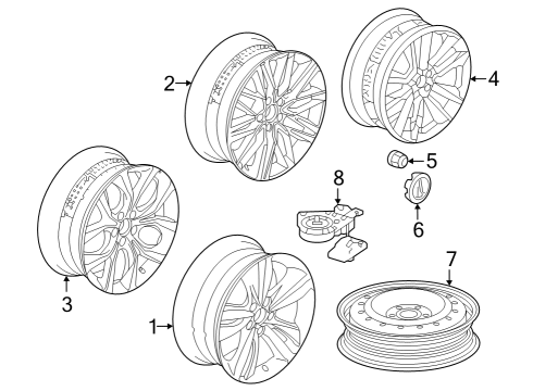 2022 Acura MDX Wheels WHEEL, AL (20X9J) Diagram for 42800TYAA20