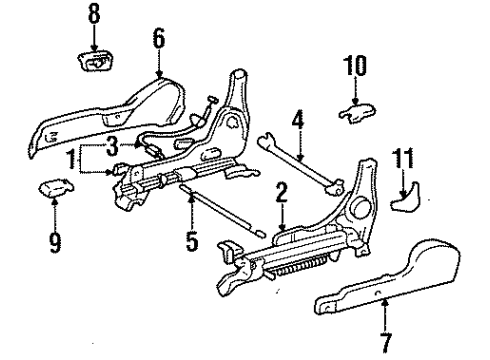 1995 Toyota Tercel Tracks & Components Outer Cover Diagram for 7181116140E0