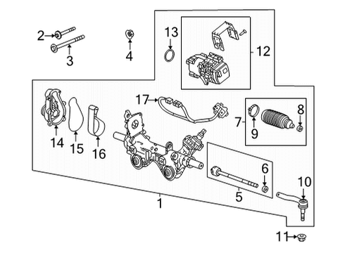 Steering Column & Wheel, Steering Gear & Linkage Column Assembly Nut Diagram for 11588293