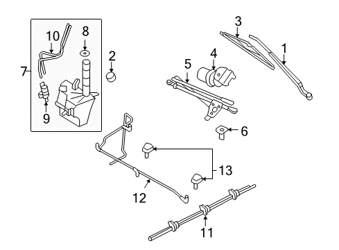 2011 Ford Escape Wiper & Washer Components Washer Reservoir Diagram for BL8Z17618B