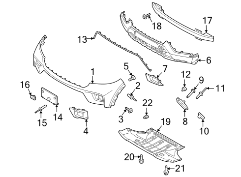 2021 Ford Explorer Bumper & Components - Front Wheel Opening Molding Screw Diagram for W709816S450B