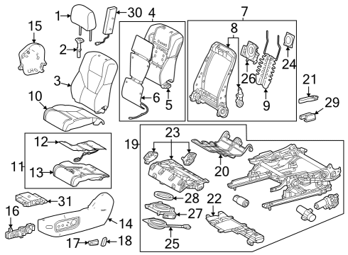 Driver Seat Components Support Spring Diagram for 7105106030