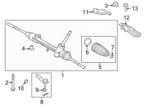 Steering Column & Wheel, Steering Gear & Linkage Boot Kit Clamp Diagram for 4553848020