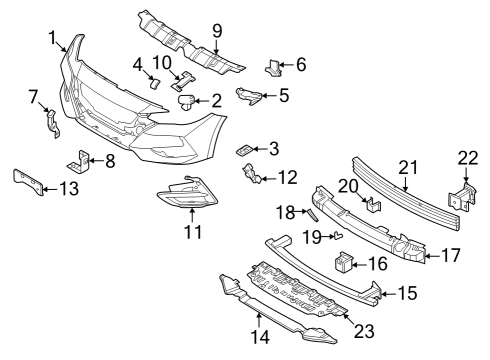 2021 Nissan Sentra Bumper & Components - Front Screw Diagram for 01456A6031