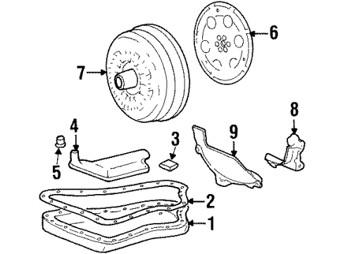 1998 Pontiac Grand Prix Automatic Transmission Automatic Transmission Pan Gasket Diagram for 24204624