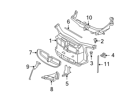 2007 BMW 335i Radiator Support Air Duct, Oil Cooler, Right Diagram for 51717161436