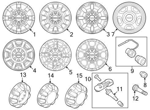 Wheels Spare Wheel Diagram for AC3Z1015A