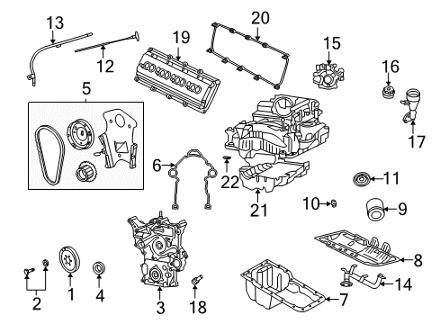 2003 Dodge Ram 1500 Engine Parts, Mounts, Cylinder Head & Valves, Camshaft & Timing, Oil Pan, Oil Pump, Balance Shafts, Crankshaft & Bearings, Pistons, Rings & Bearings Cap-Oil Filler Diagram for 53032372AC
